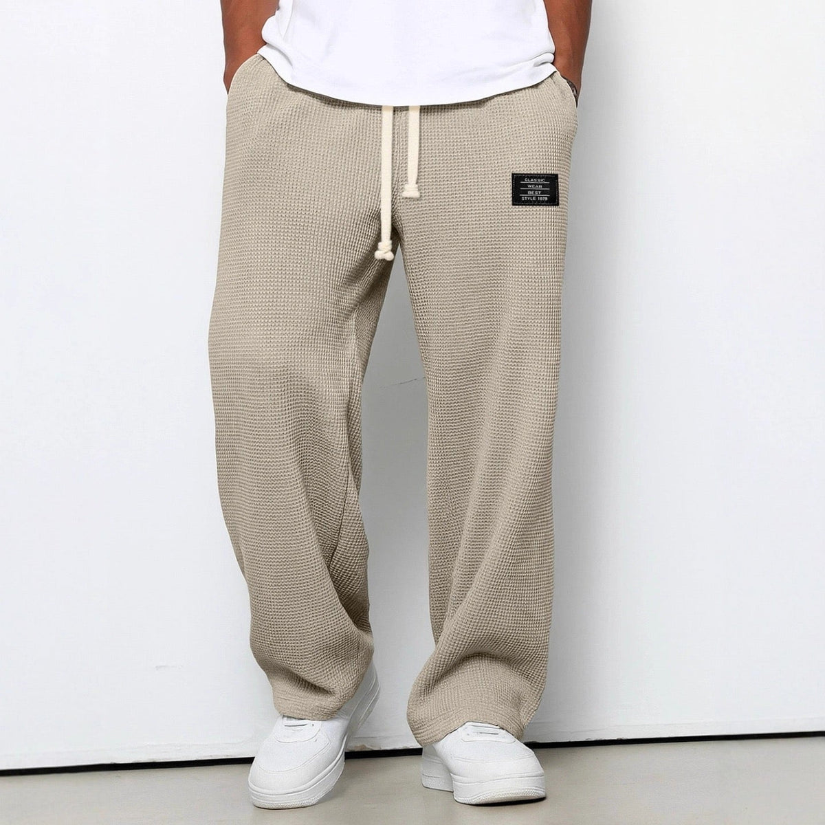 Jogginghose Herren hellblau weit mit Tunnelzug