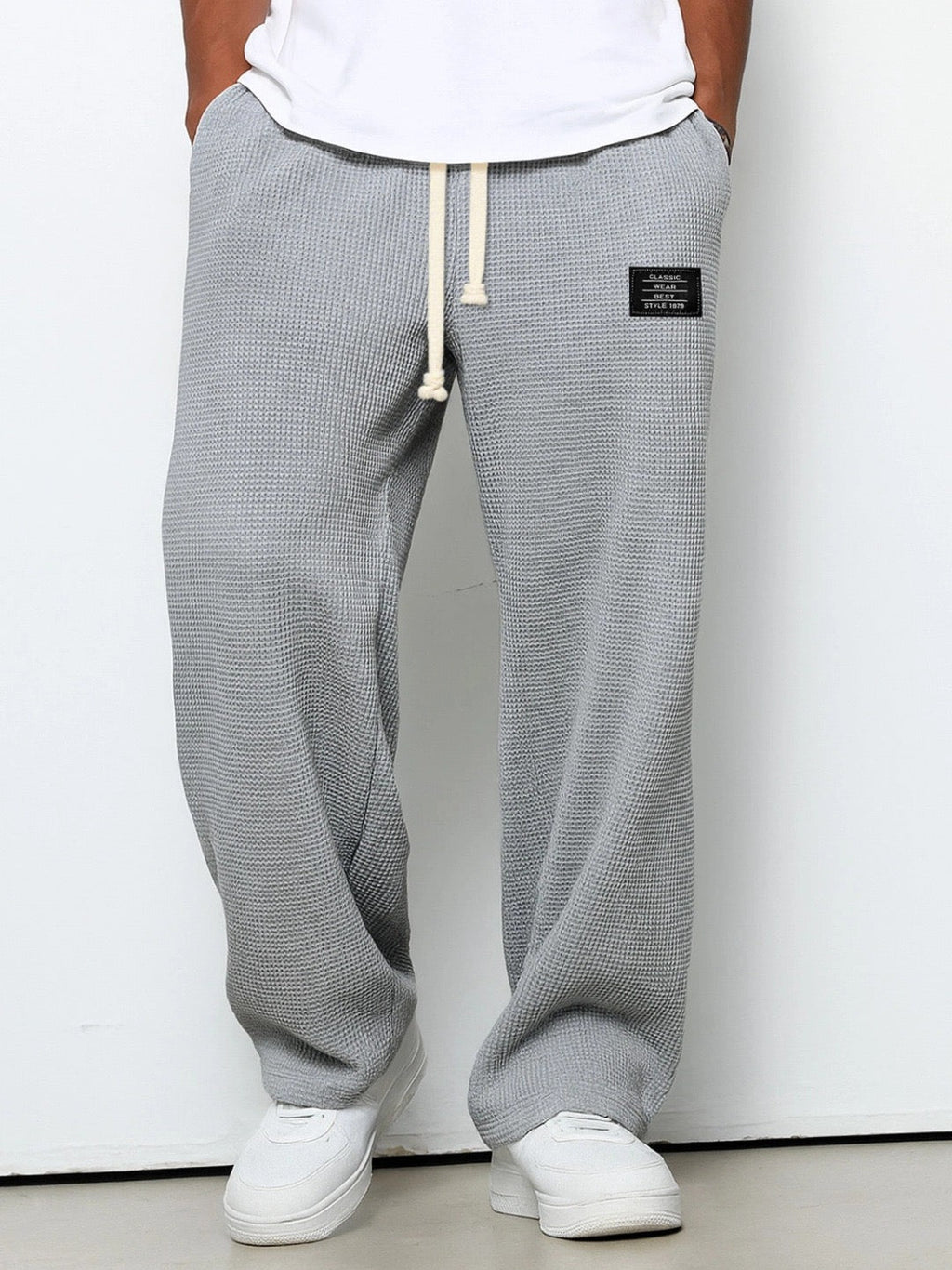 Jogginghose Herren hellblau weit mit Tunnelzug