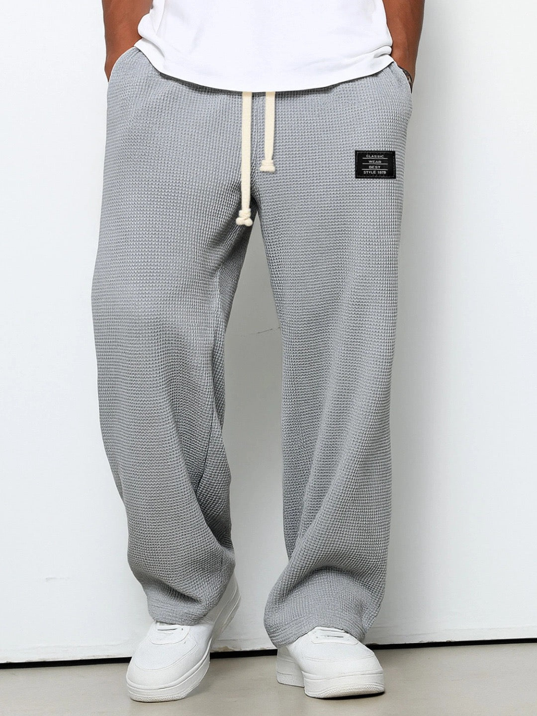 Jogginghose Herren hellblau weit mit Tunnelzug