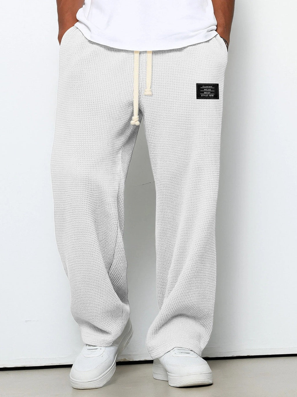 Jogginghose Herren hellblau weit mit Tunnelzug