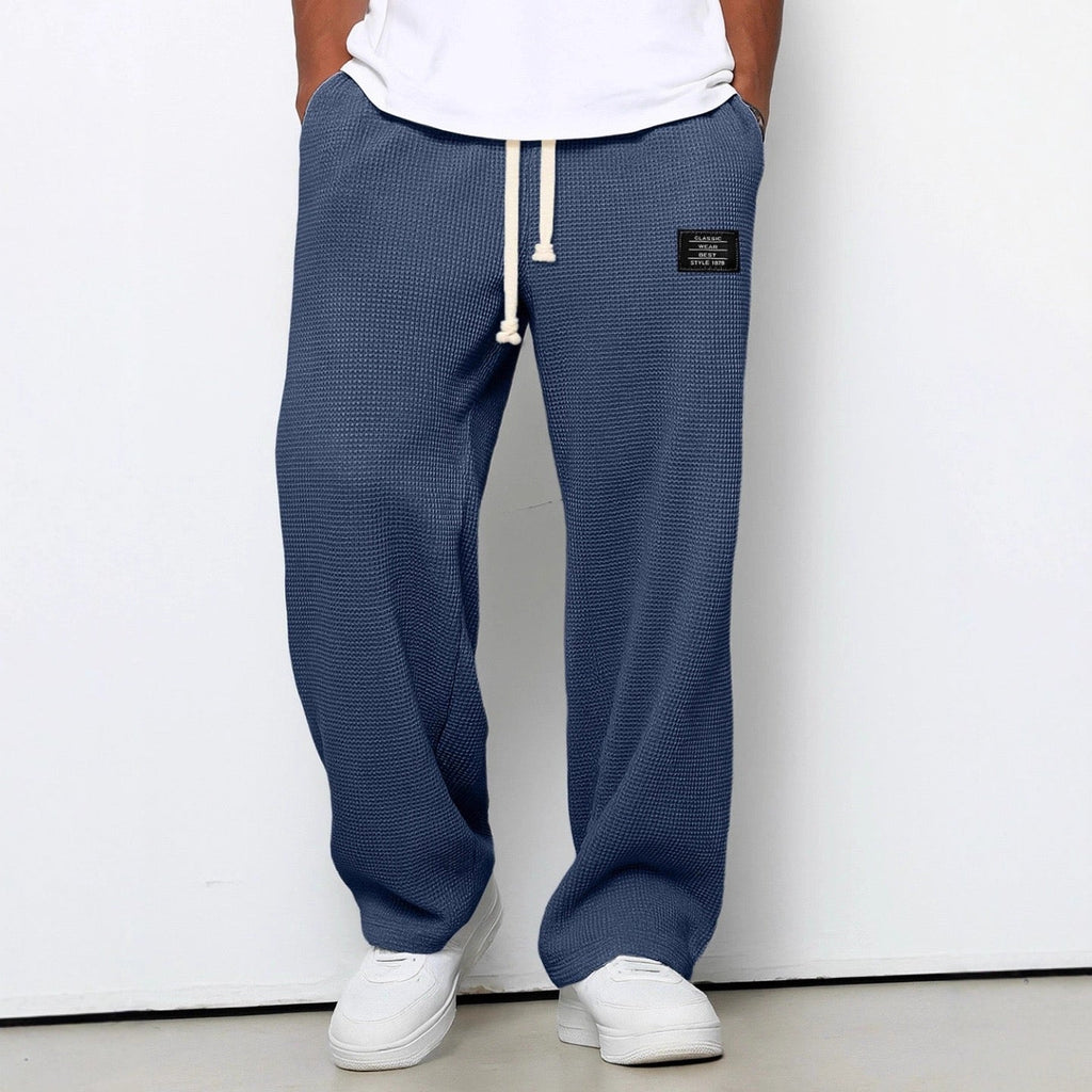 Jogginghose Herren hellblau weit mit Tunnelzug