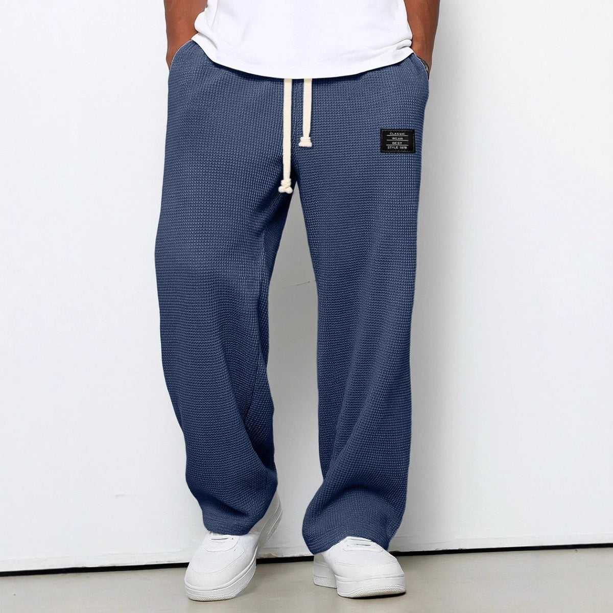Jogginghose Herren hellblau weit mit Tunnelzug