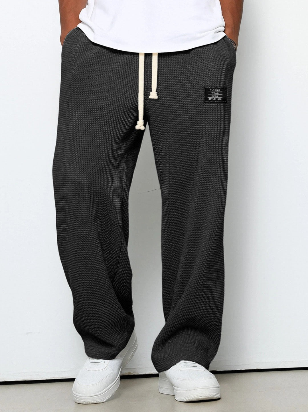 Jogginghose Herren hellblau weit mit Tunnelzug