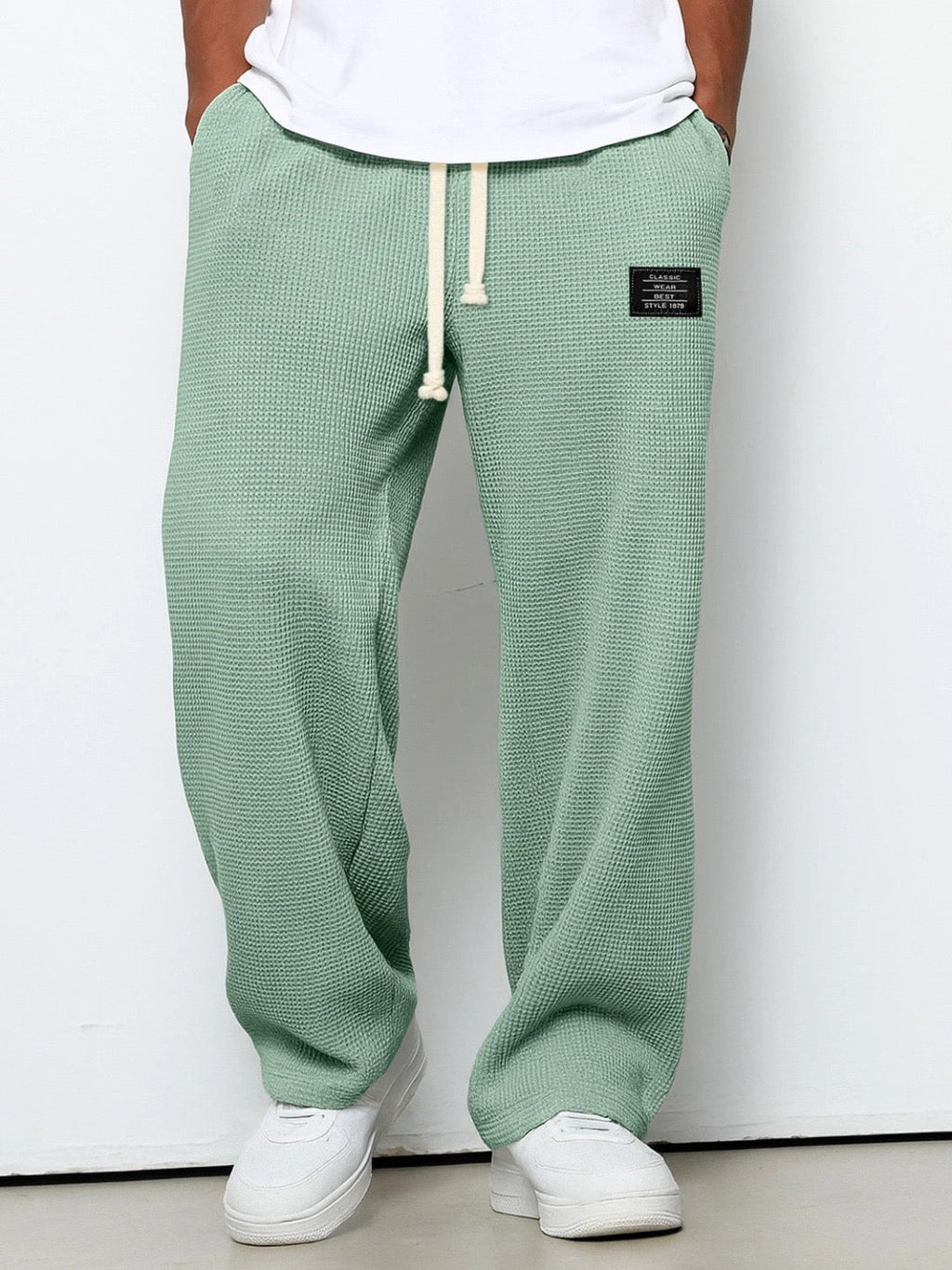 Jogginghose Herren hellblau weit mit Tunnelzug