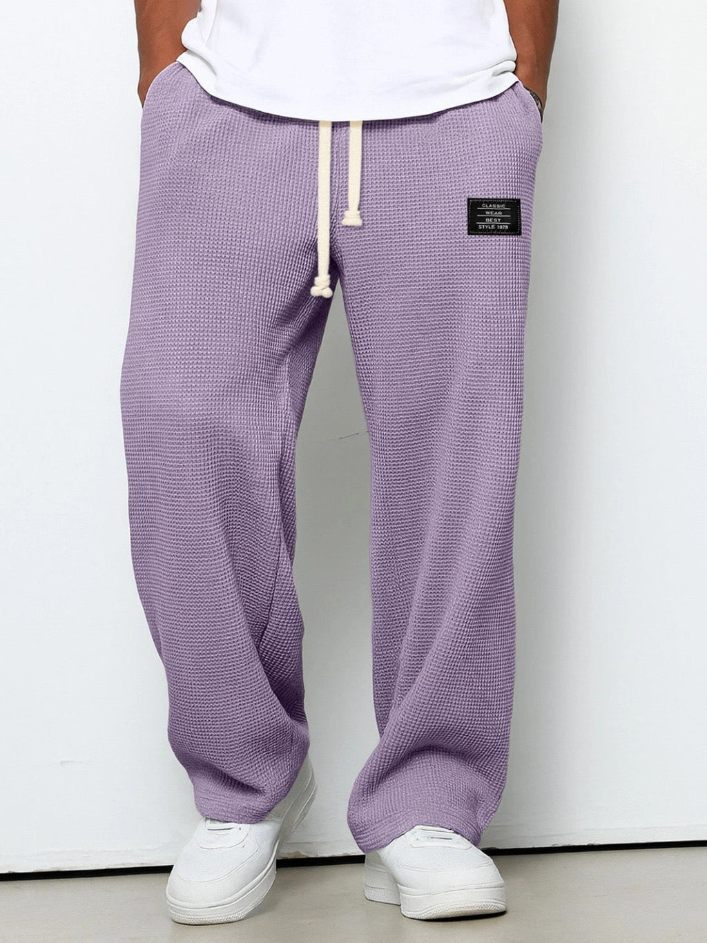 Jogginghose Herren hellblau weit mit Tunnelzug