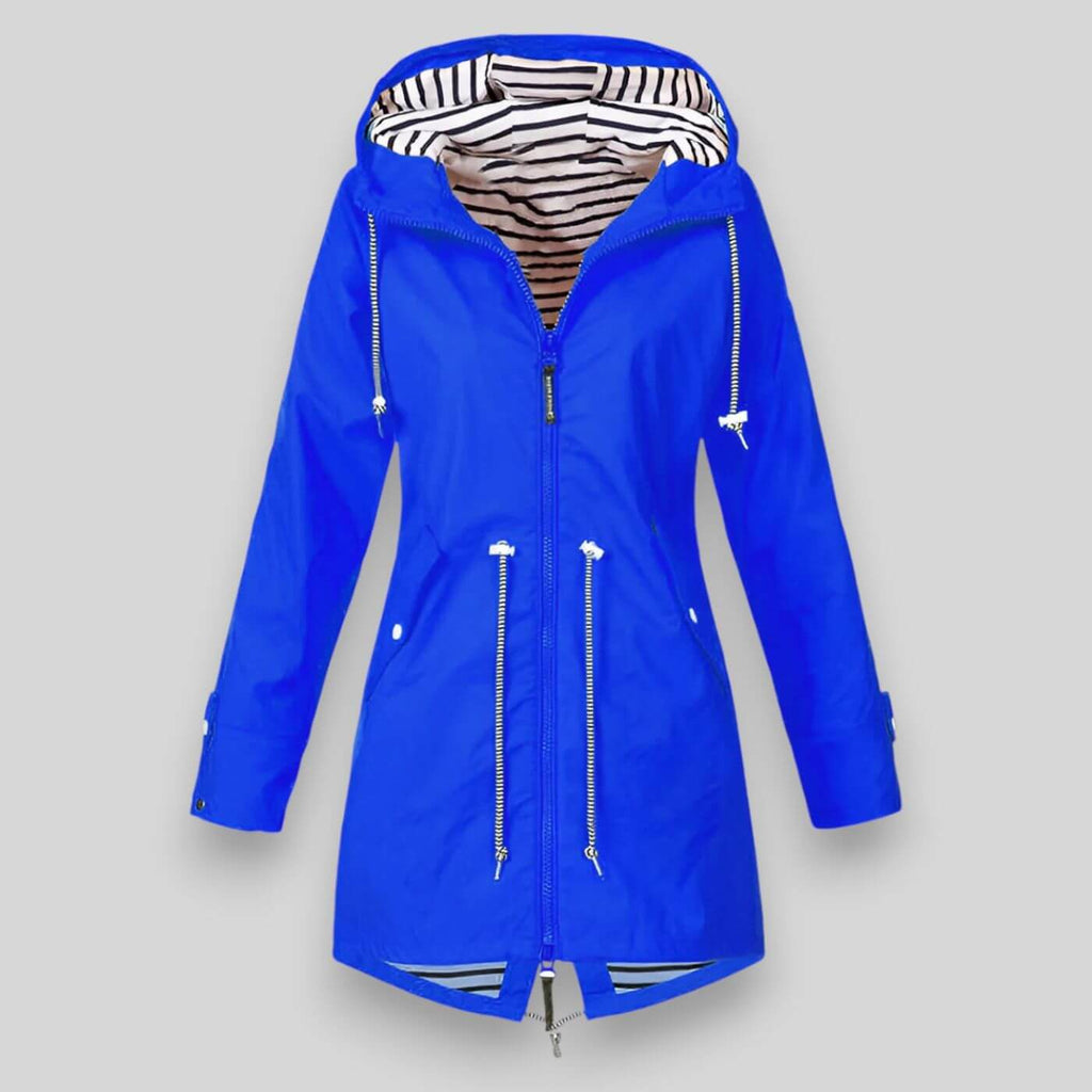 Kapuzenjacke Damen dunkelblau tailliert mit Kordelzug