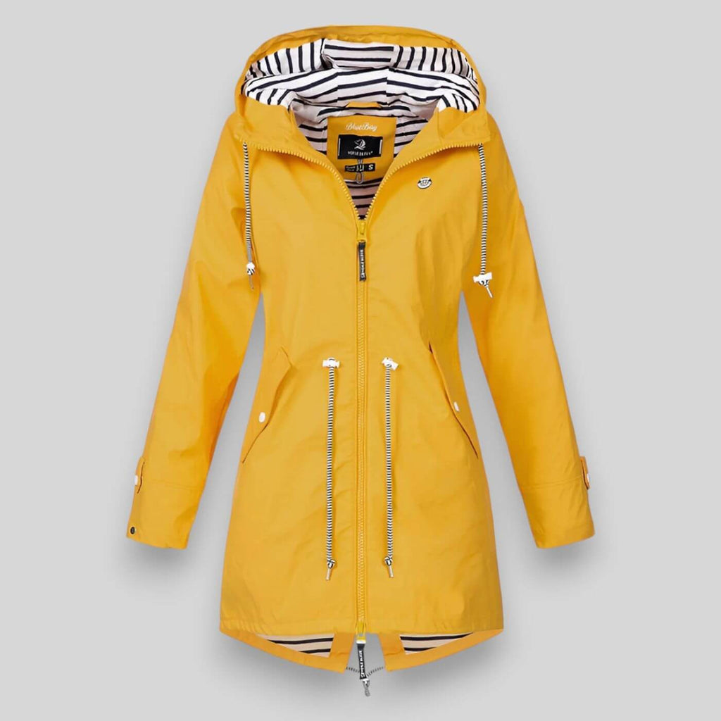 Kapuzenjacke Damen dunkelblau tailliert mit Kordelzug