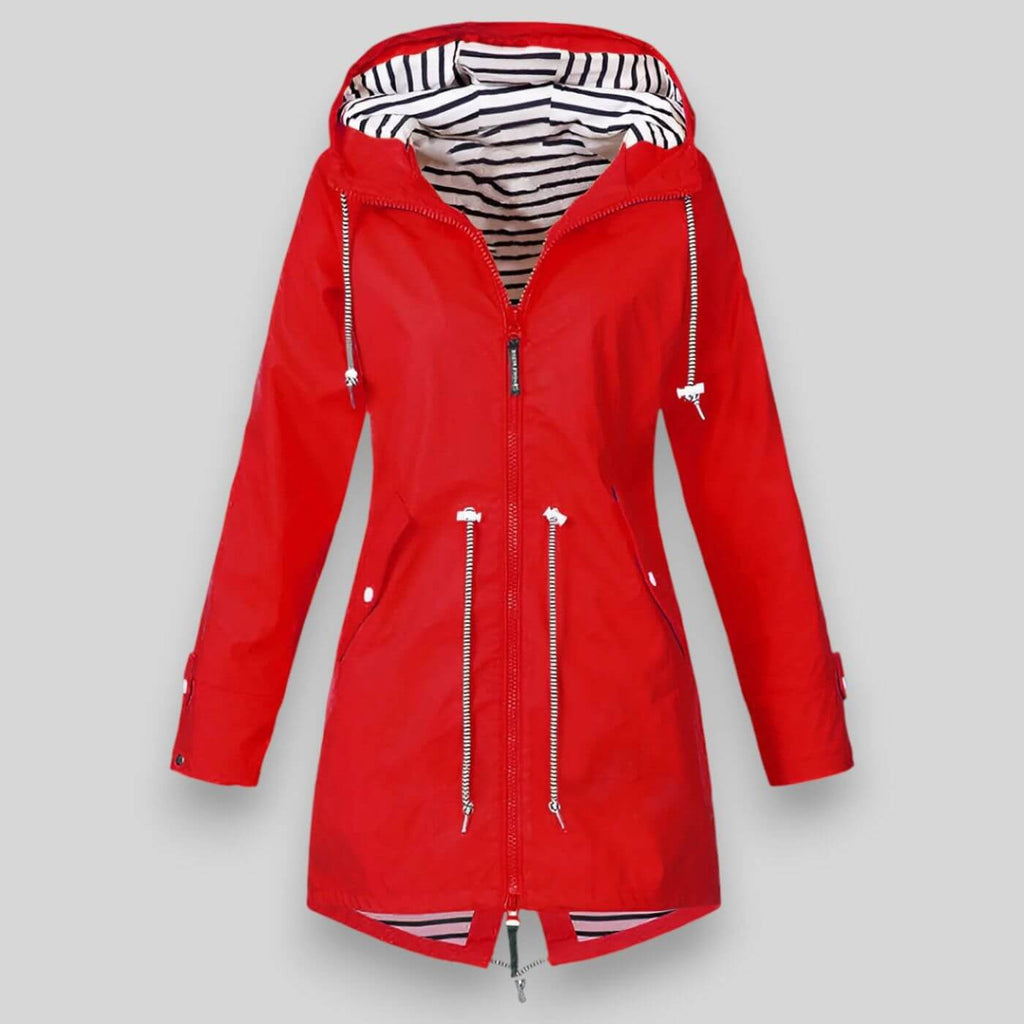 Kapuzenjacke Damen dunkelblau tailliert mit Kordelzug
