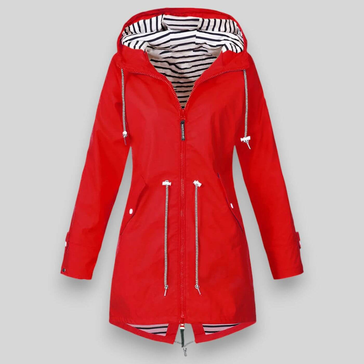 Kapuzenjacke Damen dunkelblau tailliert mit Kordelzug