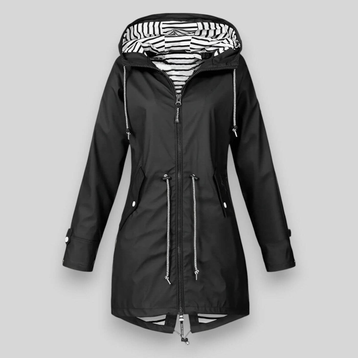 Kapuzenjacke Damen dunkelblau tailliert mit Kordelzug