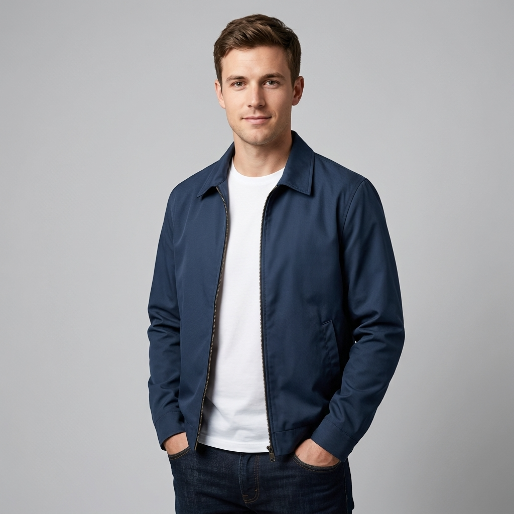 Jacke Herren schwarz tailliert mit kariertem Innenfutter