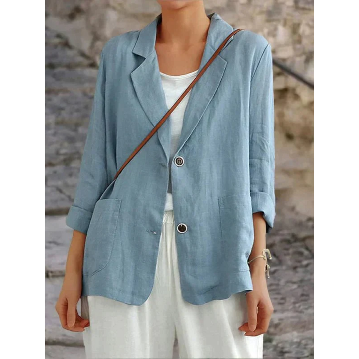 Blazer Damen schwarz oversize langärmlig mit Reverskragen
