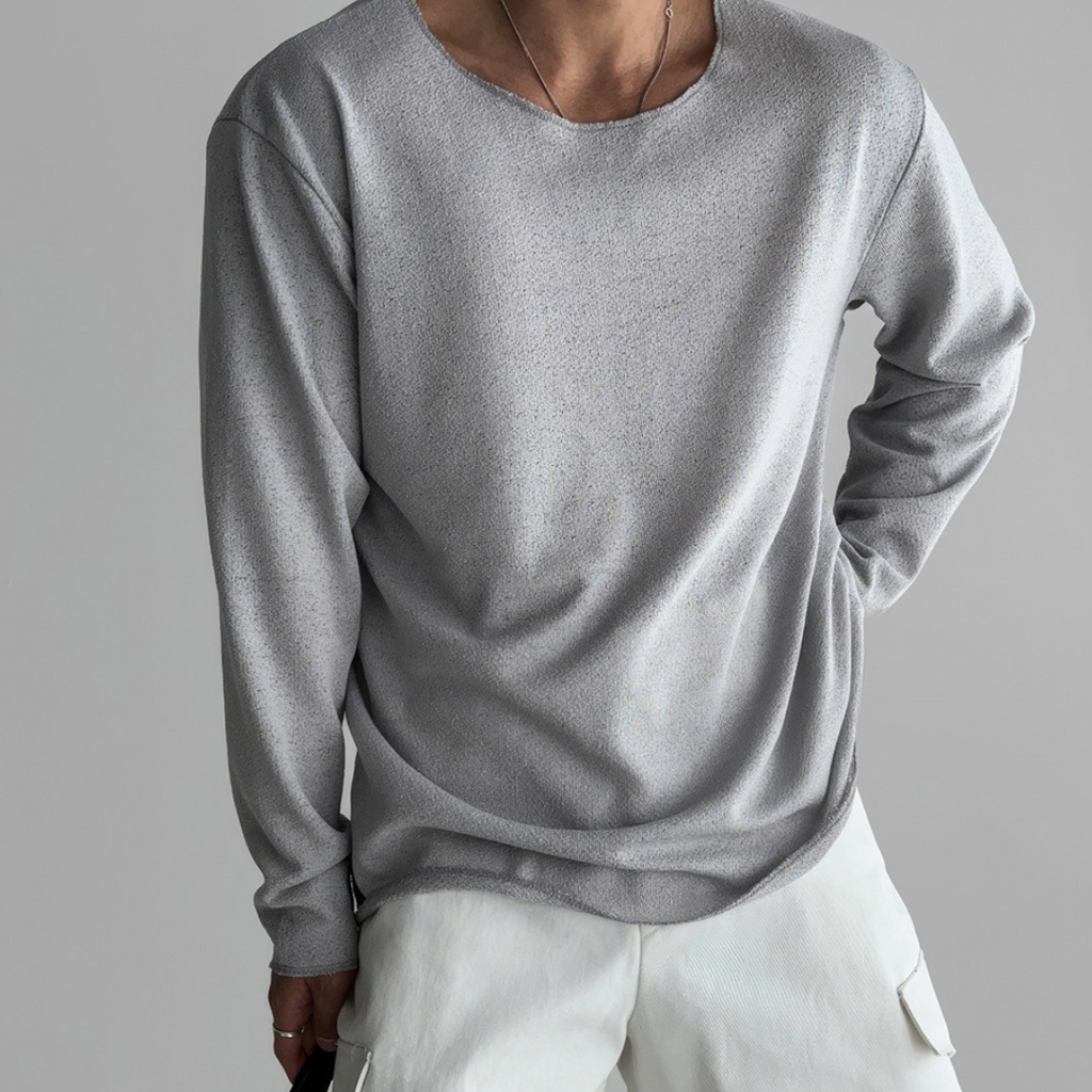 Sweatshirt Herren schwarz oversize mit rundem Ausschnitt