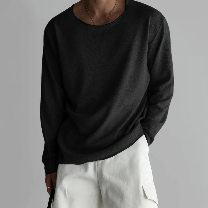 Sweatshirt Herren schwarz oversize mit rundem Ausschnitt