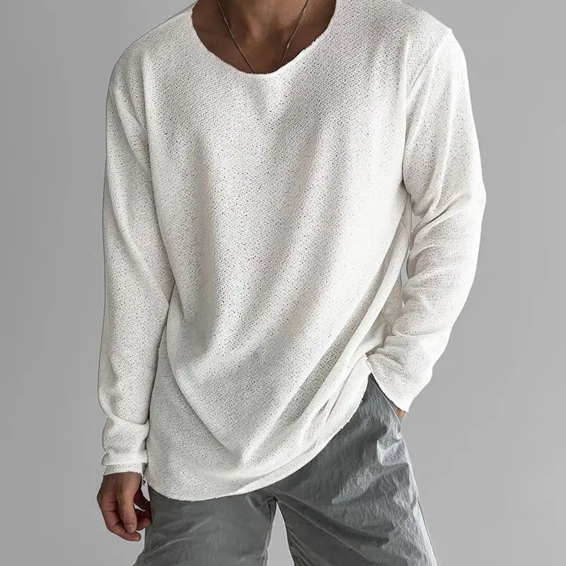 Sweatshirt Herren schwarz oversize mit rundem Ausschnitt